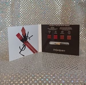 YSL 4 Shade Lipstick Sampler with Lip Brush NWT